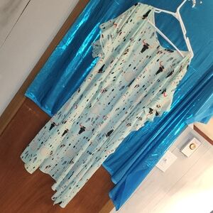 Light Blue Shawl with Dreamcatcher and Bird Print